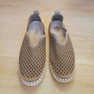 Ilse Jacobsen Tulip Slip On Shoes Gray Perforated Comfort Flats
